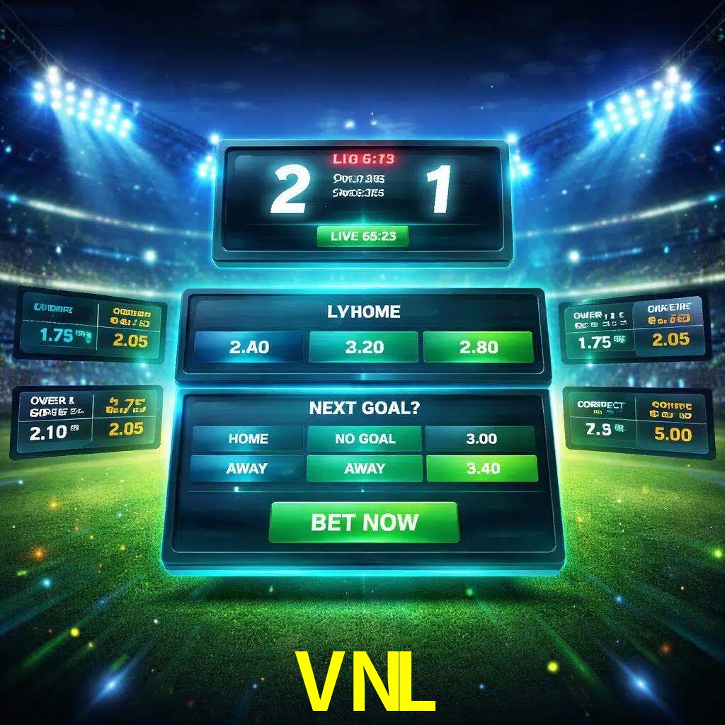Vista de apuestas en vivo VNL durante un partido en curso